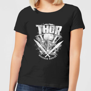 T-Shirt Femme Marvel - Thor Ragnarok - Logo du Marteau de Thor - Noir