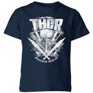 Marvel Thor Ragnarok Thor Hammer Logo Kids' T-Shirt - Navy