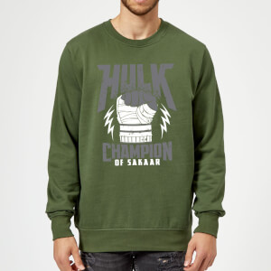 Sweat Homme Marvel - Thor Ragnarok - Hulk Champion - Vert Foncé
