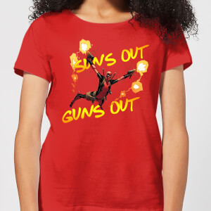 T-Shirt Femme Deadpool Suns Out Guns Out Marvel - Rouge