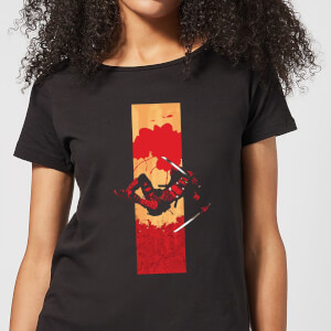 Marvel Deadpool Blood Strip Women's T-Shirt - Black