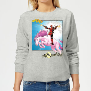 Sudadera Marvel Deadpool Batalla Unicornio - Mujer - Gris