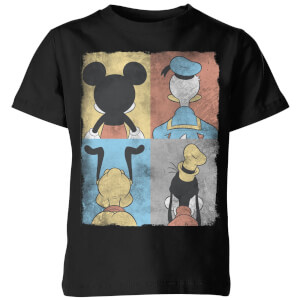 T-Shirt Enfant Disney Donald Duck Mickey Mouse Pluto Dingo - Noir