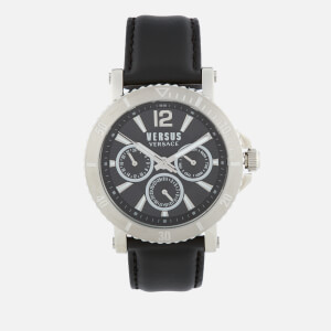 Versus Versace Men's Steenberg Leather Strap Watch - Black/Silver