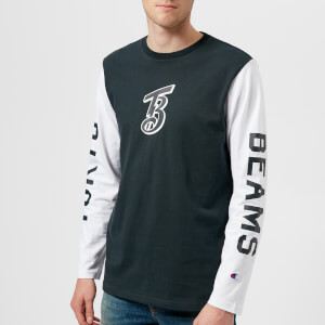 Champion X Beams Men's Long Sleeve Crew Neck T-Shirt - Blue