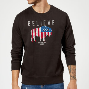 Sweat Homme American Gods Bison Drapeau Américain - Noir