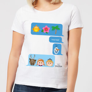 Frozen I Love Heat Emoji Dames T-shirt - Wit