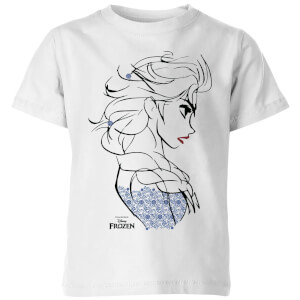 Die Eiskönigin Elsa Sketch Strong Kinder T-Shirt - Weiß