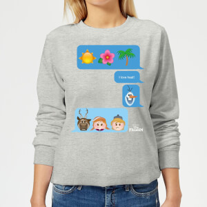 Frozen I Love Heat Emoji Women's Sweatshirt - Grey