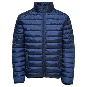 Only & Sons Men's Liner Puffer Stand Collar Jacket - Dark Navy