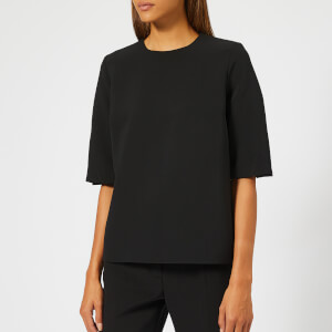 Victoria, Victoria Beckham Women's Sponge Wool Blend Twist Sleeve Top - Black