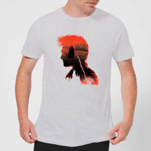 Harry Potter Harry Silhouette Battle Men's T-Shirt - Grey