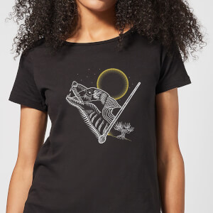 T-Shirt Femme Dessin au Trait Loup-Garou - Harry Potter - Noir