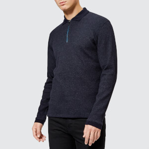 Ted Baker Men's Caoco Zip Polo Neck Jumper - Navy
