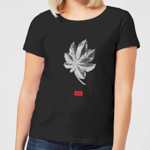 Natural History Museum Tropical Leaf Fashion Print Women's T-Shirt - Black
