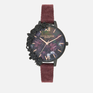 Olivia Burton Women's After Dark Floral Case Watch - Burgundy/Black