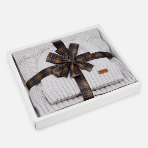 Barbour Women's Cable Hat & Scarf Set - Ice White