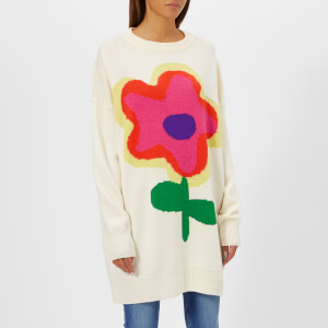 Christopher Kane Women's Jumbo Flower Intarsia Sweater - Cream