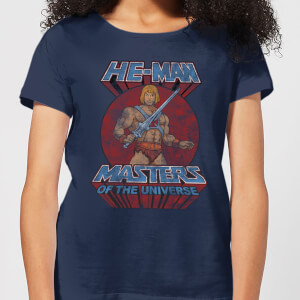 He-Man Distressed Women's T-Shirt - Navy
