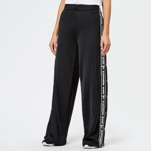 T by Alexander Wang Women's Sleek French Terry Pull-On Pants with Logo Tape - Black
