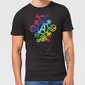 T-Shirt Homme Logo Arc-en-Ciel Avengers - Noir
