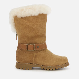 UGG Kid's Nessa Suede Buckle Boots - Chestnut