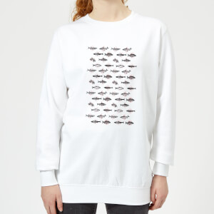 Florent Bodart Fish In Geometric Pattern Women's Sweatshirt - White