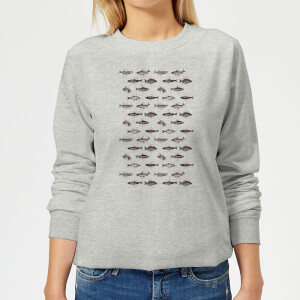 Florent Bodart Fish In Geometric Pattern Women's Sweatshirt - Grey