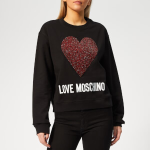 Love Moschino Women's Heart Logo Sweater - Black