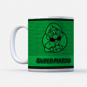 Nintendo Super Mario Luigi Retro Line Art Colour Mug