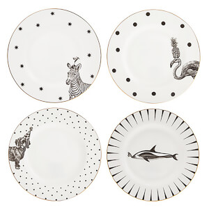 Yvonne Ellen Mixed Side Plates - White (Set of 4)