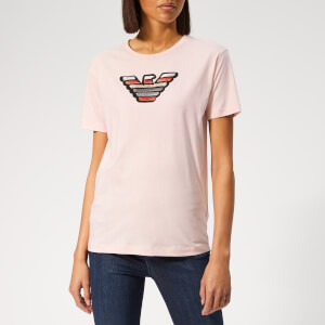 Emporio Armani Women's Multi Embroidered Logo T-Shirt - Pink