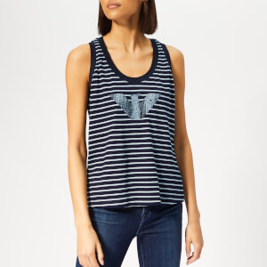Emporio Armani Women's Stripe Vest - Dark Blue