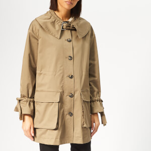Emporio Armani Women's Ruffle Collar Sleeve Jacket with Ruffle Sleeve - Khaki