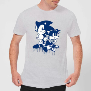 Sonic The Hedgehog Graffiti Herren T-Shirt - Grau