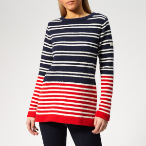 Joules Women's Seaham Chenille Jumper - Navy/Cream/Red