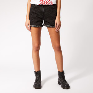 McQ Alexander McQueen Women's Denim Hotpants - Black Leopard