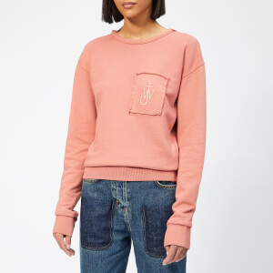 JW Anderson Women's Garment Dyed JWA Anchor Patch Sweatshirt - Dusty Rose