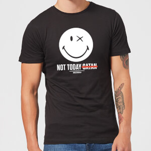 Smiley World Slogan Not Today Satan Men's T-Shirt - Black