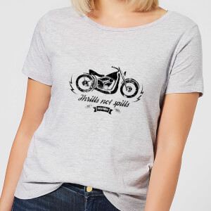Smiley Thrills Not Spills Women's T-Shirt - Grey