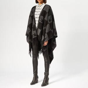 McQ Alexander McQueen Women's Swallow Checkerboard Poncho - Greyscale