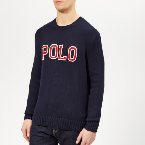 Polo Ralph Lauren Men's Embroidered Logo Knitted Jumper - Hunter Navy