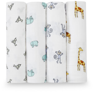 aden + anais Classic Swaddle 4 Pack Jungle Jam