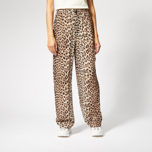 Ganni Women's Mullin Georgette Trousers - Leopard