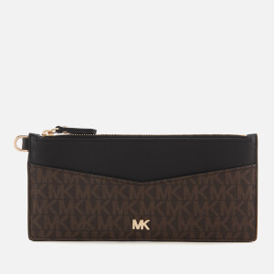 MICHAEL MICHAEL KORS Women's Money Pieces Slim Chain Card Case - Brown/Black