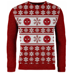 Zavvi Exclusive Deadpool Knitted Christmas Jumper - Red