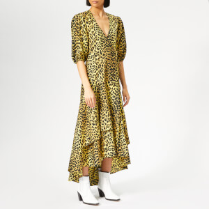 Ganni Women's Bijou Wrap Dress - Leopard