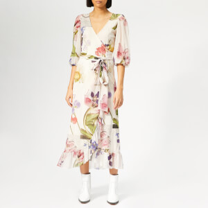 Ganni Women's Tilden Mesh Dress - Bright White