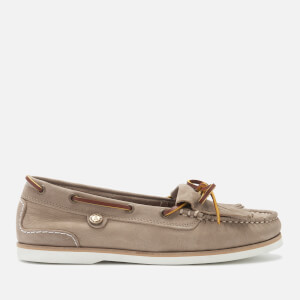 Barbour Women's Ellen Suede Moccasin Boat Shoes - Stone