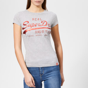 Superdry Women's Vintage Logo Cny Emboss Foil Entry T-Shirt - Grey Marl